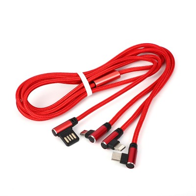 Net weaving 3 in 1 Mobile phone  Charging cable computer cable