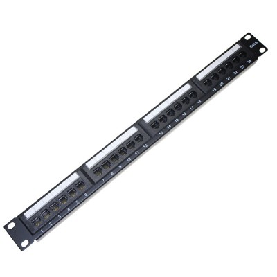 Rack mounted RJ45 24 port patch panel CAT 6