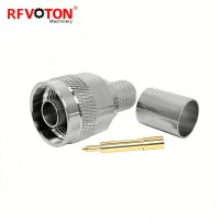 Hexagon Rf N Solder Pin Connector 7D-FB Cable Connector N Male Plug Straight Type Crimping For 7D-FB Cable