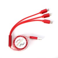 3 in 1 USB2.0 mobile charging cable and car charger USB cable